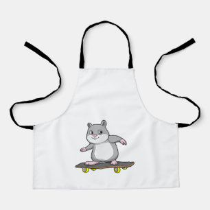 Hamster as Skater with Skateboard Apron