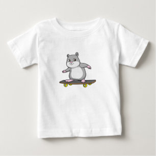 Hamster as Skater with Skateboard Baby T-Shirt