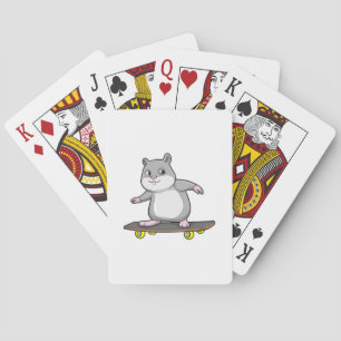 Hamster as Skater with Skateboard Playing Cards