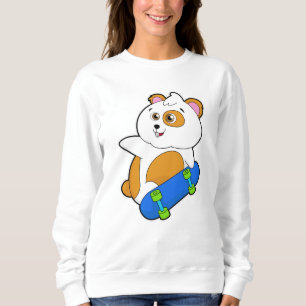 Hamster as Skater with Skateboard Sweatshirt