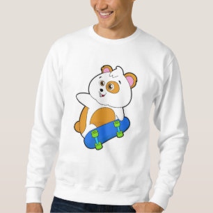 Hamster as Skater with Skateboard Sweatshirt