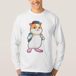 Hamster as Student with Backpack & Cap T-Shirt