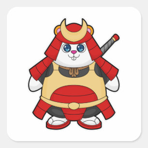 Hamster as Warrior with Armour Square Sticker