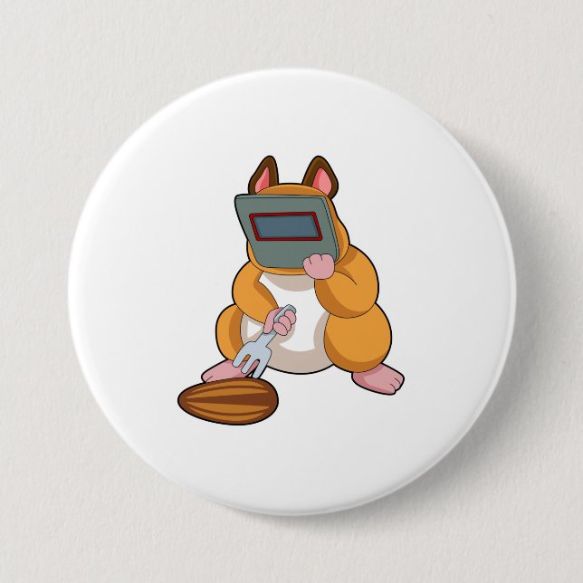 Hamster as Welder.PNG 7.5 Cm Round Badge (Front)
