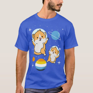 Hamster Astronaut Aroace Pride  T-Shirt