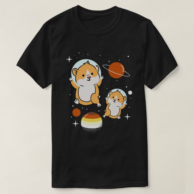 Hamster Astronaut Gay Bear Pride T-Shirt (Design Front)