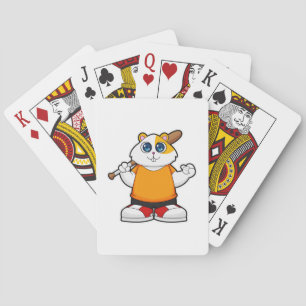 Hamster at Baseball with Baseball bat Playing Cards