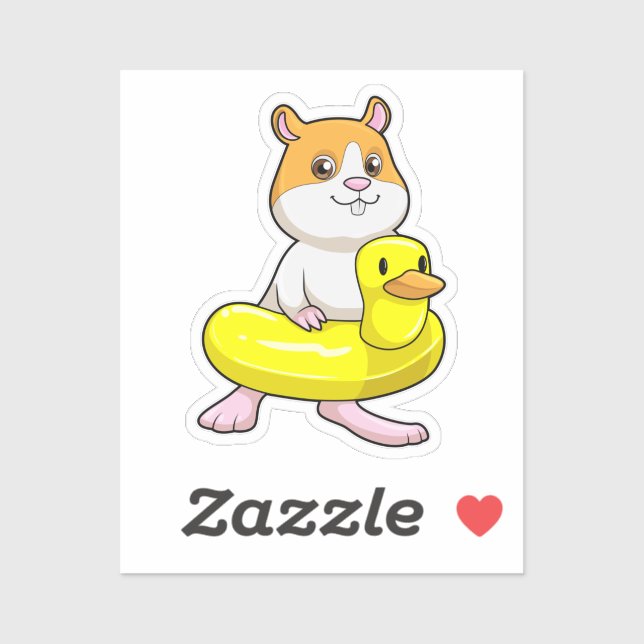 Hamster at Beach with Duck as Swim ring (Sheet)
