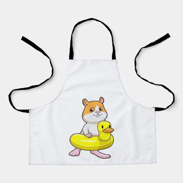 Hamster at Beach with Duck as Swim ring Apron (Front)