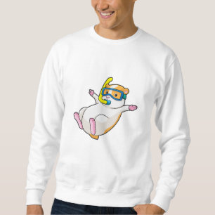Hamster at Diving with Swimming goggles Sweatshirt