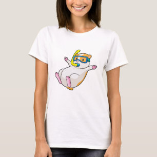Hamster at Diving with Swimming goggles T-Shirt