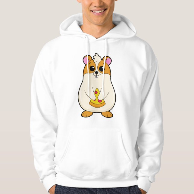 Hamster at Eating of Pizza Hoodie (Front)