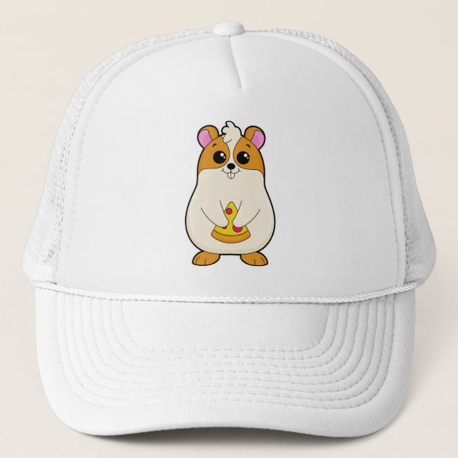 Hamster at Eating of Pizza Trucker Hat (Front)