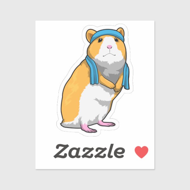 Hamster at Fitness with Towel (Sheet)