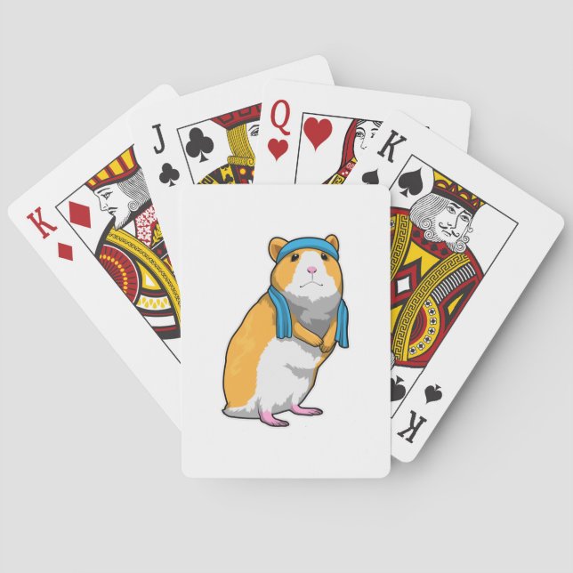 Hamster at Fitness with Towel Playing Cards (Back)