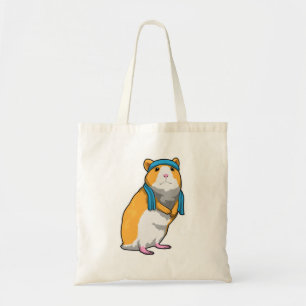 Hamster at Fitness with Towel Tote Bag