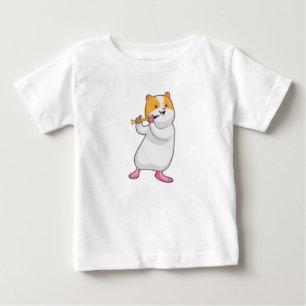 Hamster at Music with Flute Baby T-Shirt