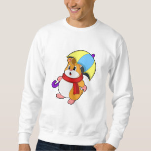 Hamster at Rain with Umbrella Sweatshirt
