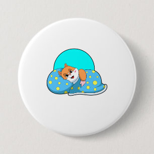 Hamster at Sleeping with Blanket.PNG 7.5 Cm Round Badge