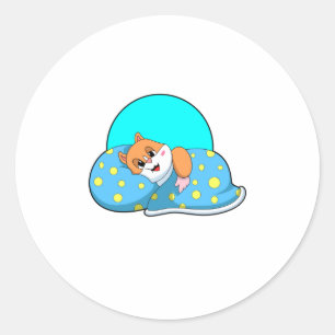Hamster at Sleeping with Blanket.PNG Classic Round Sticker