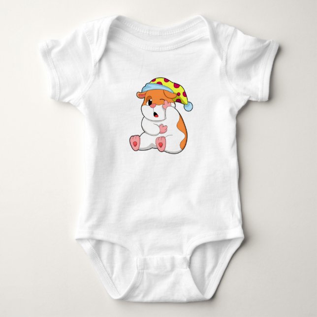 Hamster at Sleeping with Sleepyhead Baby Bodysuit (Front)