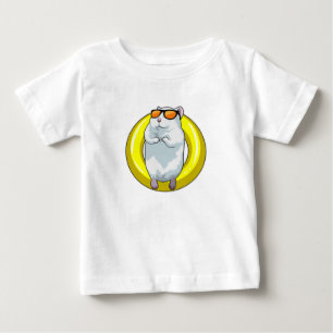 Hamster at Swimming with Swim ring Baby T-Shirt