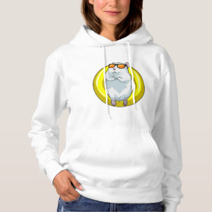 Hamster at Swimming with Swim ring Hoodie