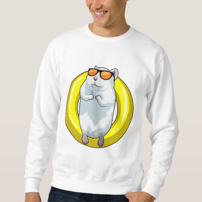 Hamster at Swimming with Swim ring Sweatshirt (Front)
