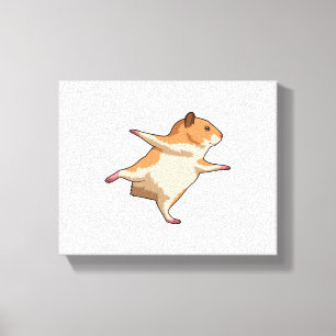 Hamster at Yoga Stretching Legs Canvas Print