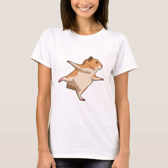 Hamster at Yoga Stretching Legs T-Shirt (Front)