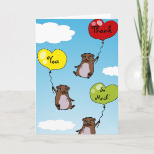 Hamster balloons, Thank you so much Card