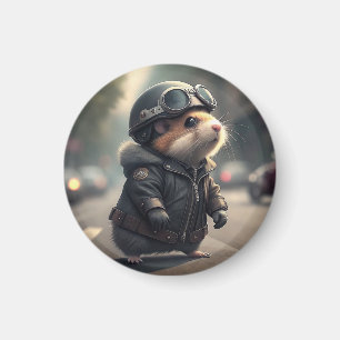 Hamster Biker Magnet