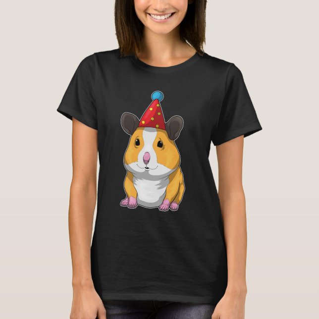 Hamster Birthday Party hat T-Shirt (Front)
