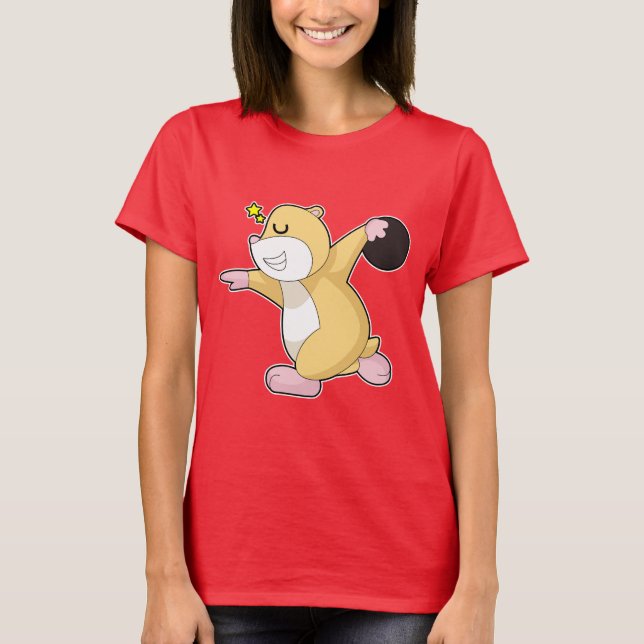 Hamster Bowling Bowling ball T-Shirt (Front)
