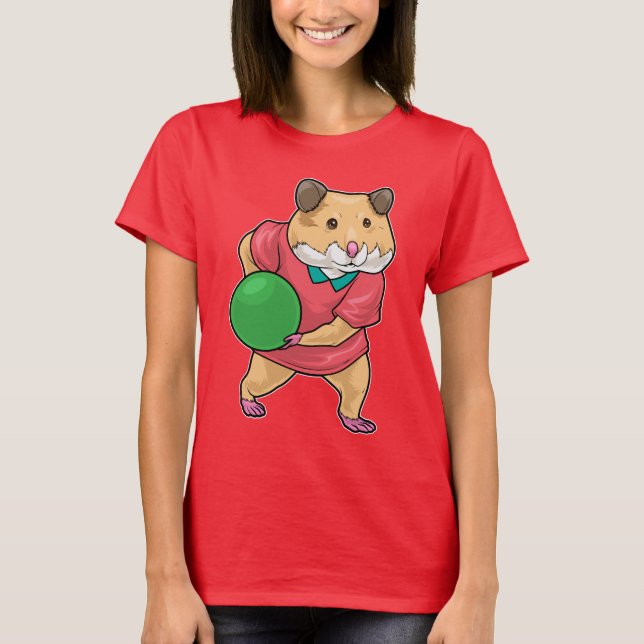 Hamster Bowling Bowling ball T-Shirt (Front)