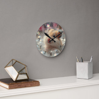 Hamster Bubble Bath Time Round Clock