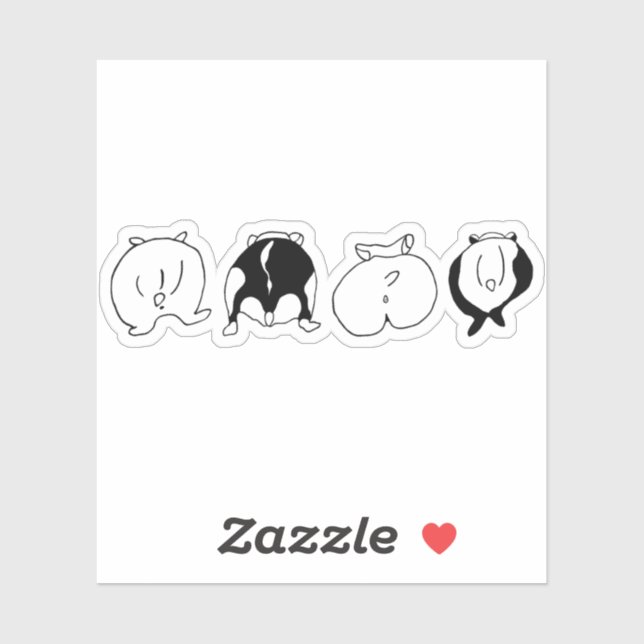 Hamster Butts Custom-Cut Vinyl Stickers (Sheet)