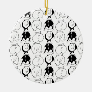 Hamster Butts Pattern Ceramic Tree Decoration
