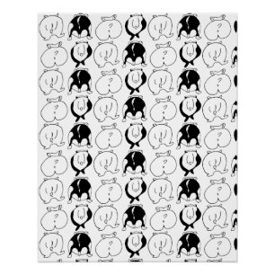 Hamster Butts Pattern Poster