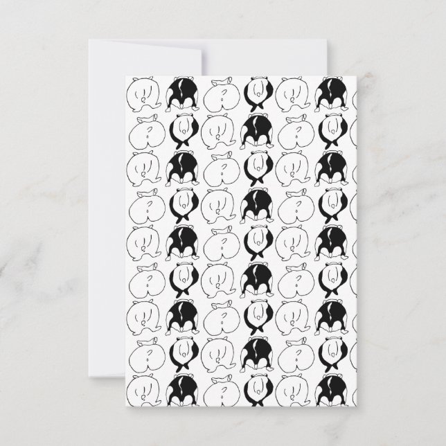 Hamster Butts Pattern Thank You Card (Front)