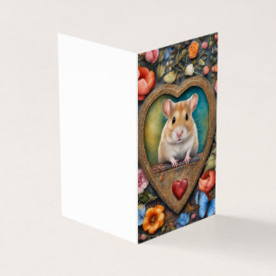 Hamster Cameo, Hearts and Flowers Portrait