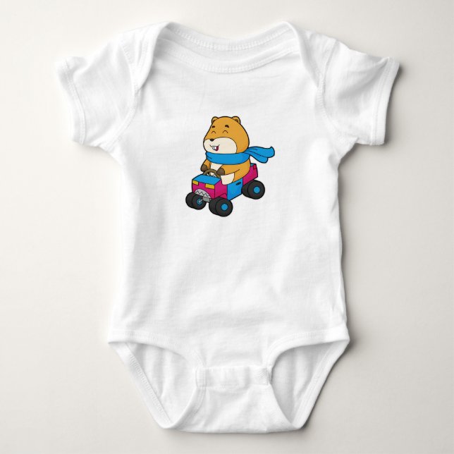 Hamster Car Baby Bodysuit (Front)