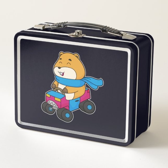 Hamster Car Metal Lunch Box (Front)