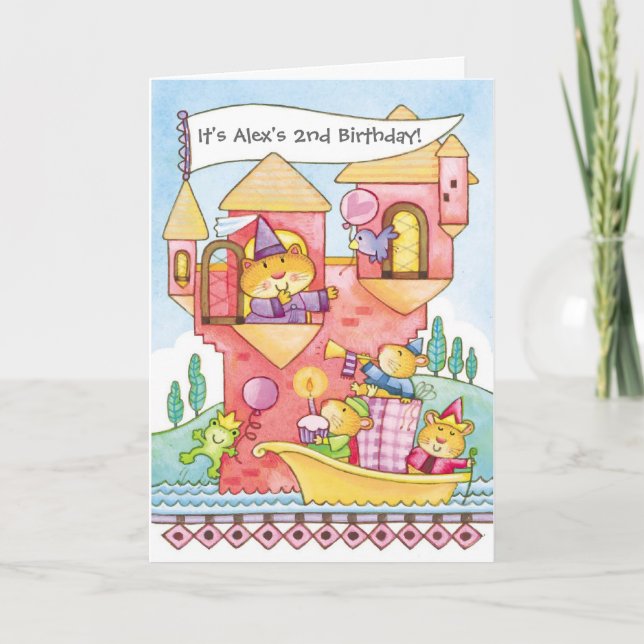 Hamster castle scene customisable invitations (Front)