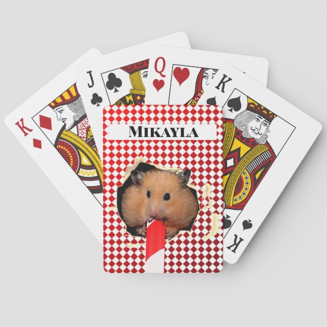 Hamster Chews Hole in  Playing Cards (Back)