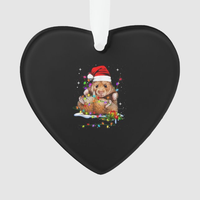 Hamster Christmas Cute Ornament (Front)