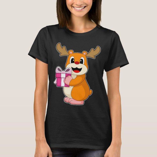 Hamster Christmas Package T-Shirt (Front)