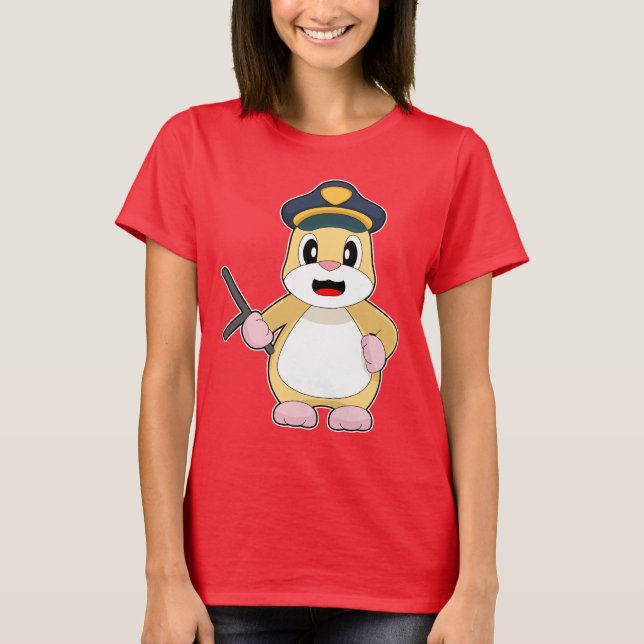 Hamster Cop Baton Police T-Shirt (Front)