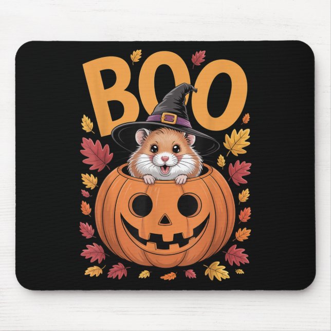 Hamster Costume On Pumpkin Halloween Hamster  Mouse Mat (Front)
