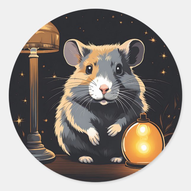 Hamster Cosy Ambiance Classic Round Sticker (Front)